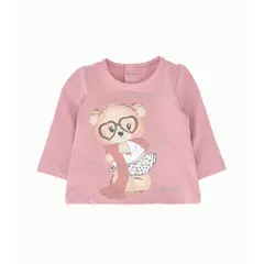 LIMONADA - Polera bebés con osito palo rosa