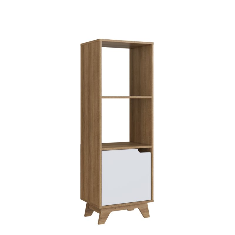 BE DESIGN - ESTANTE CON 1 PUERTA Y 2 ESPACIOS MIEL Y BLANCO EMOVELL