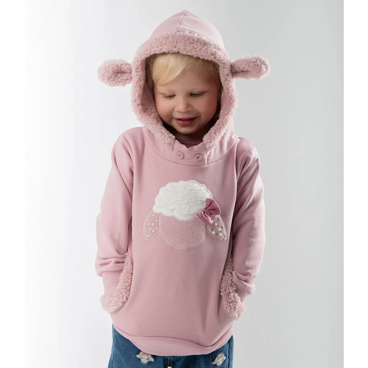 LIMONADA - Polerón bebés con oveja palo rosa Limonada