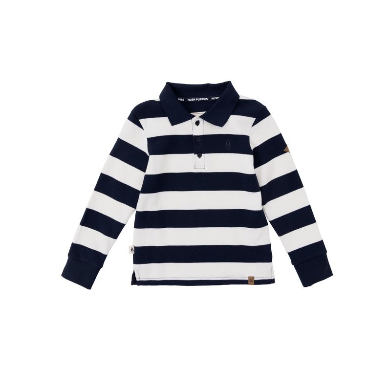 HUSH PUPPIES - Polera Manga Larga Roger Niño Azul HUSH PUPPIES