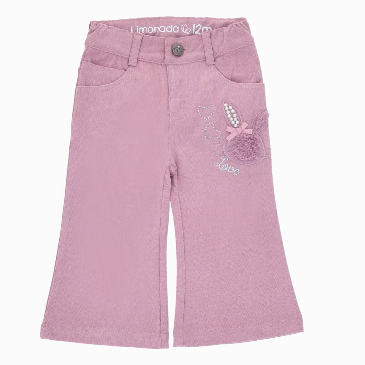 LIMONADA - Pantalón bebé wide leg palo rosa Limonada