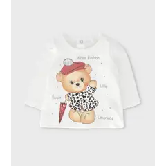 LIMONADA - Polera bebés con osito blanco