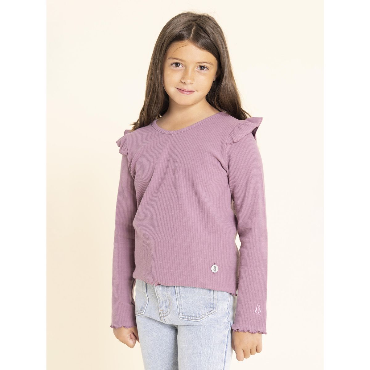 HUSH PUPPIES - Polera Manga Larga Lupe Niña Morado HUSH PUPPIES