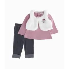 LIMONADA - Conjunto bebés con bolero palo rosa
