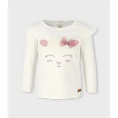 LIMONADA - Polera bebés con vuelos blanco