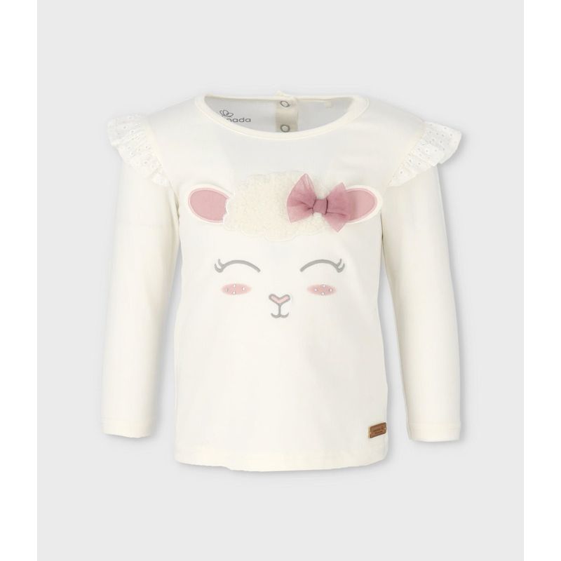 LIMONADA - Polera bebés con vuelos blanco Limonada