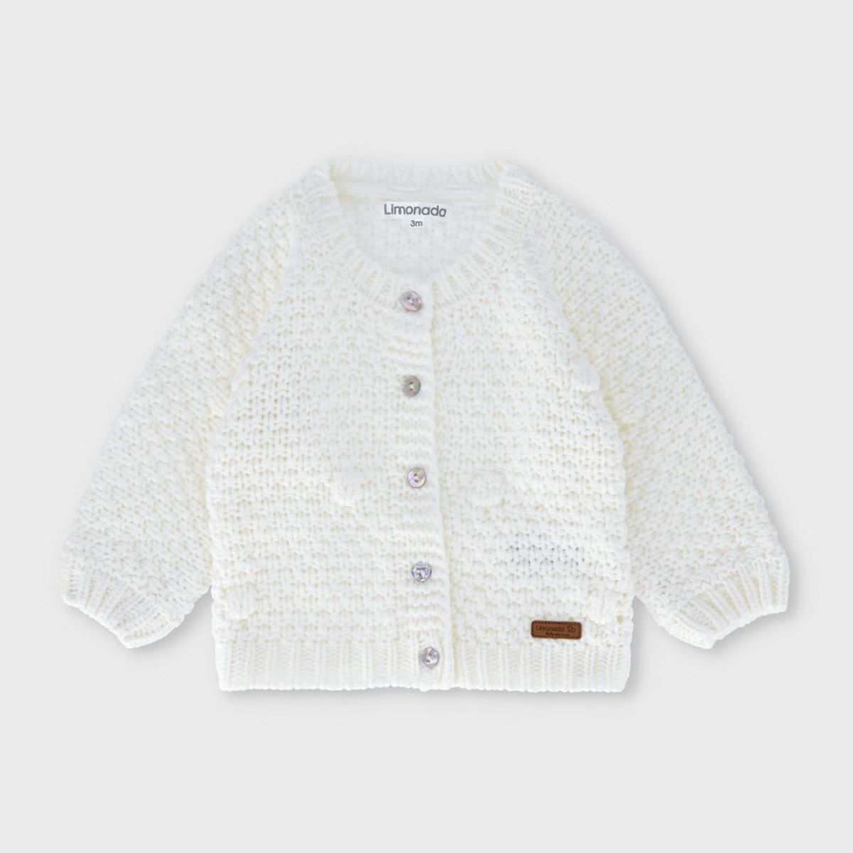LIMONADA - Chaleco bebés tejido blanco Limonada