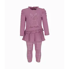 LIMONADA - Conjunto bebé de polera y calzas palo rosa
