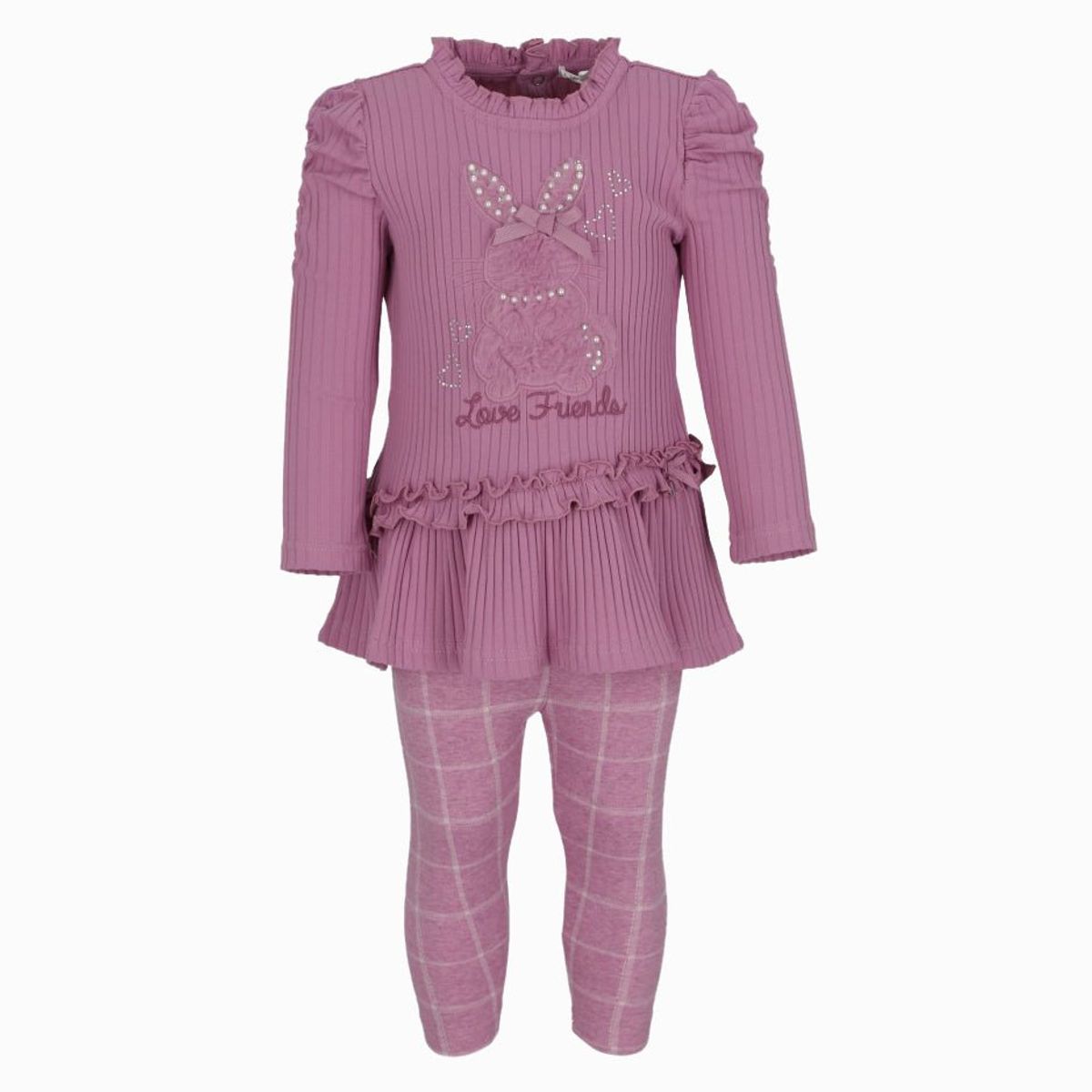 LIMONADA - Conjunto bebé de polera y calzas palo rosa Limonada