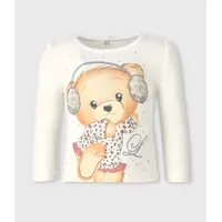 Polera bebés con osito blanco