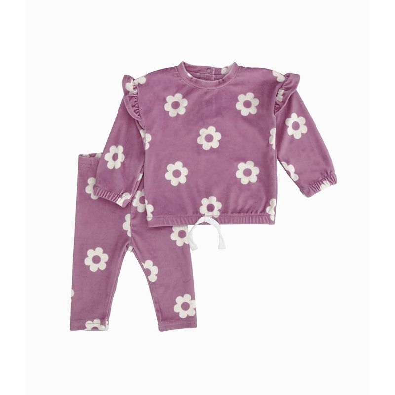 LIMONADA - Conjunto bebé con flores palo rosa Limonada