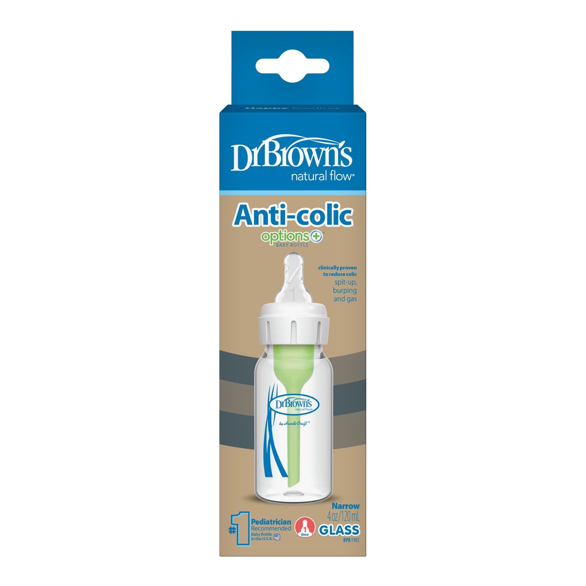 DR BROWN'S - Mamadera Estandar Options+ Vidrio 120ml Dr Brown´s