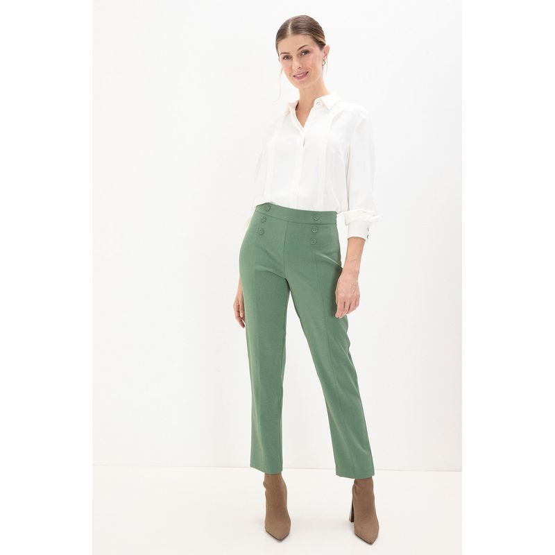 MA GRIFFE - Pantalon Verde Musgo Mujer Magriffe
