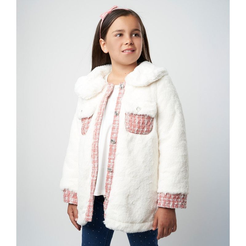 LIMONADA - Chaqueta niña sherpa blanco Limonada