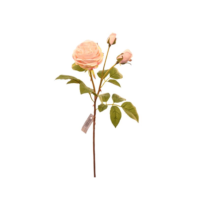 VADELL - Flor de rosa artificial color rosado claro de 59 cm