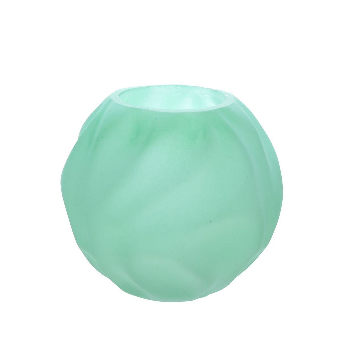 HOME ESSENTIALS - Florero pecera de vidrio verde menta 15 Cm