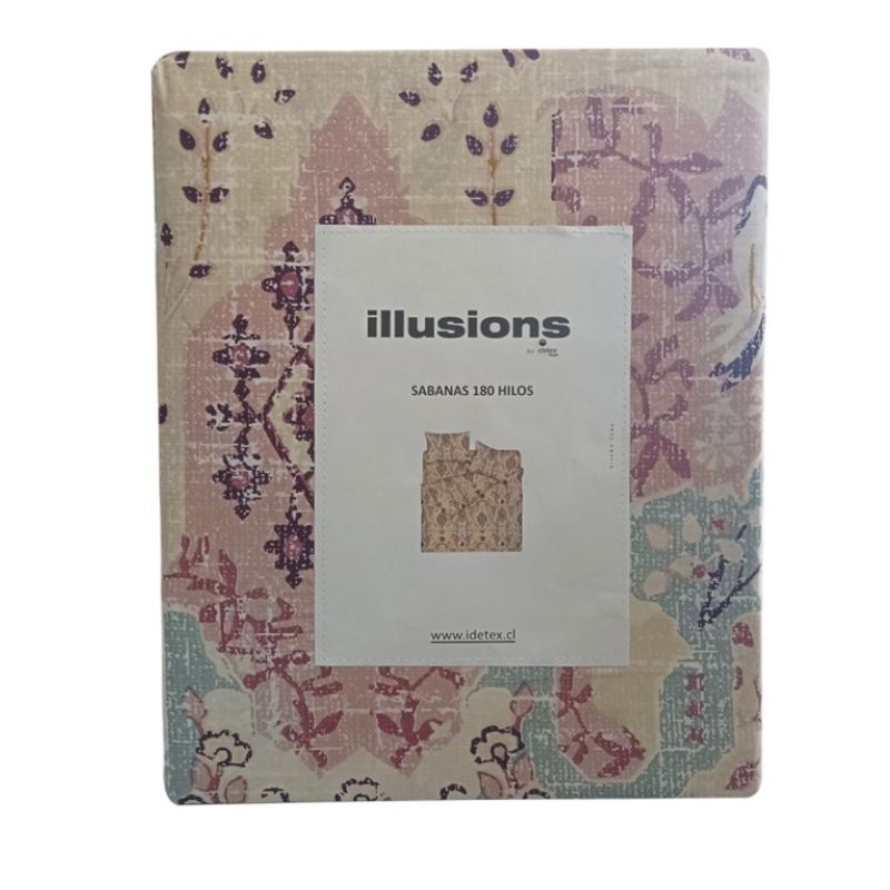 ILLUSIONS - Juego De Sábanas 180 Hilos Tuba Estampa 2.5 Plazas