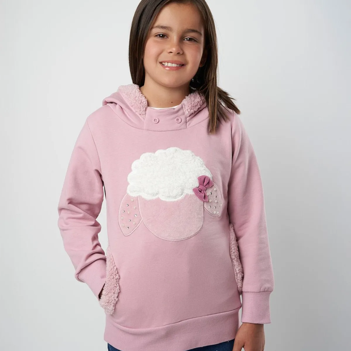 LIMONADA - Polerón niña con oveja palo rosa Limonada
