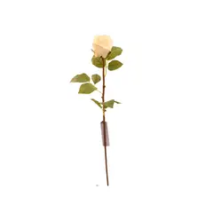 VADELL - Botón de flor de rosa artificial color blanco de 51 cm