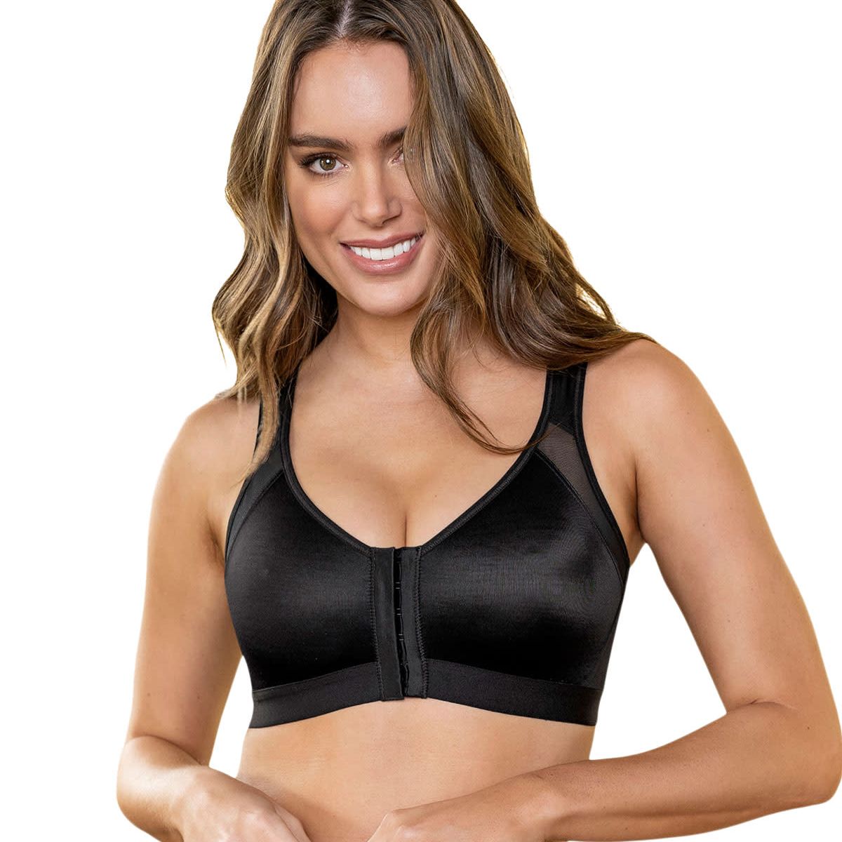 LEONISA - Sostén facilitador de postura con control de volumen del busto Multi/Functional 011473 Negro