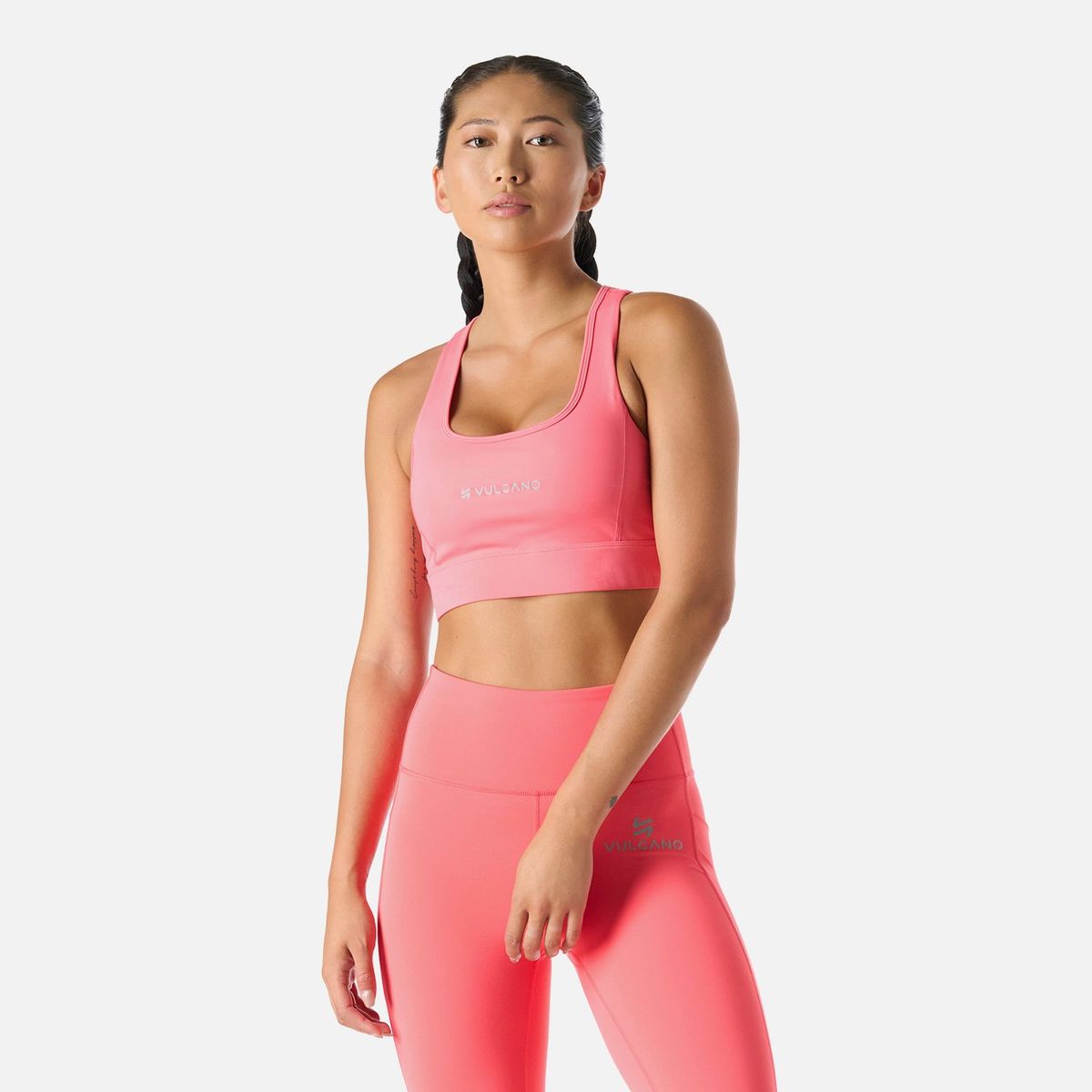 VULCANO - Peto Mujer Built To Move Medium Support Bra Coral Vulcano
