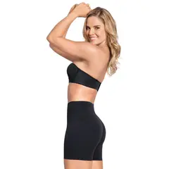 LEONISA - Short de control moderado aspecto invisible con fajón antideslizante 012970 Negro