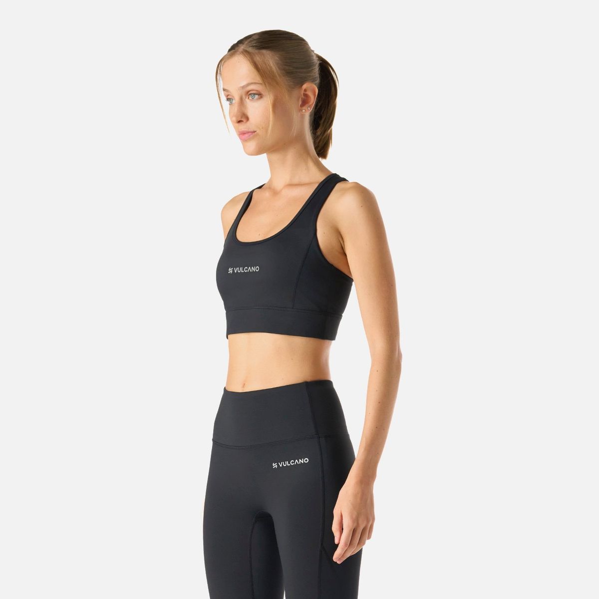 VULCANO - Peto Mujer Built To Move Medium Support Bra Negro Vulcano
