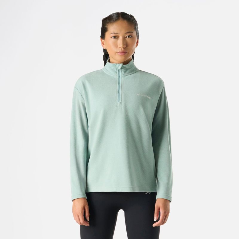 VULCANO - Polerón Mujer Cool Down 1/4 Zip Fleece Jade Vulcano