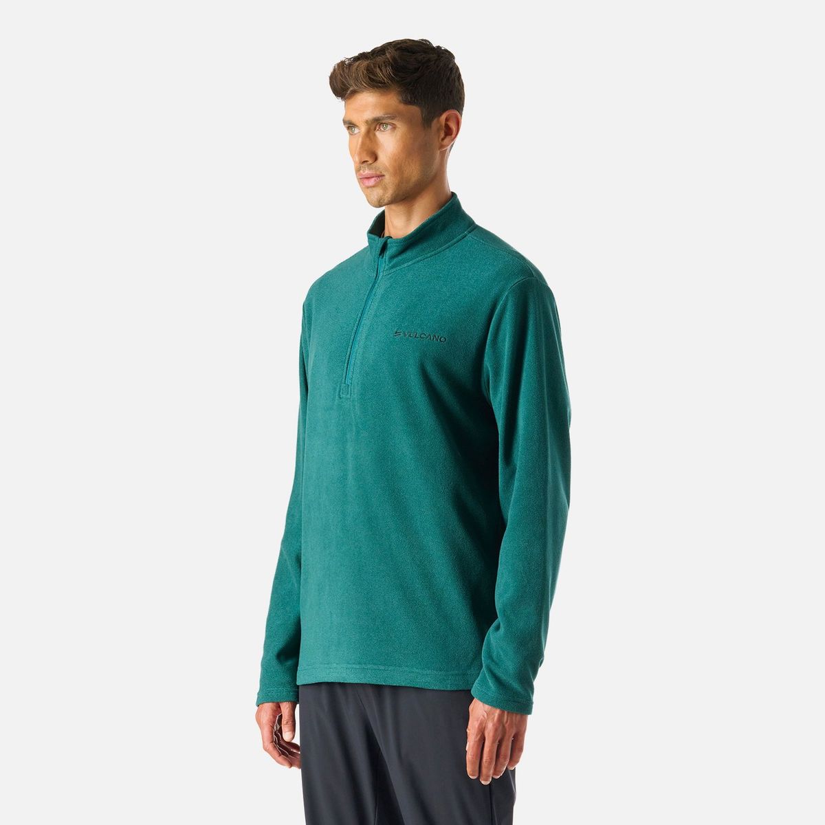 VULCANO - Polerón Hombre Cool Down 1/4 Zip Fleece Petroleo Vulcano