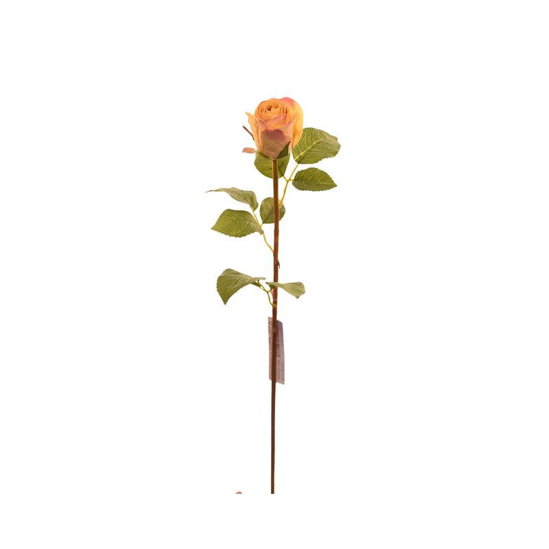 VADELL - Botón de flor de rosa artificial color amarillo de 51 cm