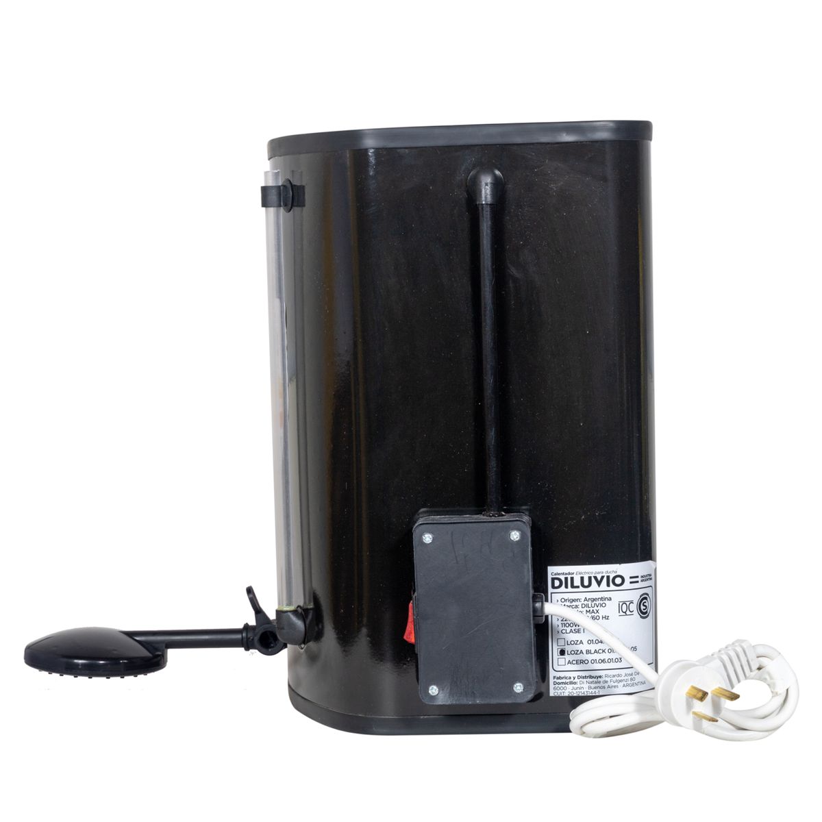 INDELPLAS - Calefón Ducha Eléctrica Diluvio Negro