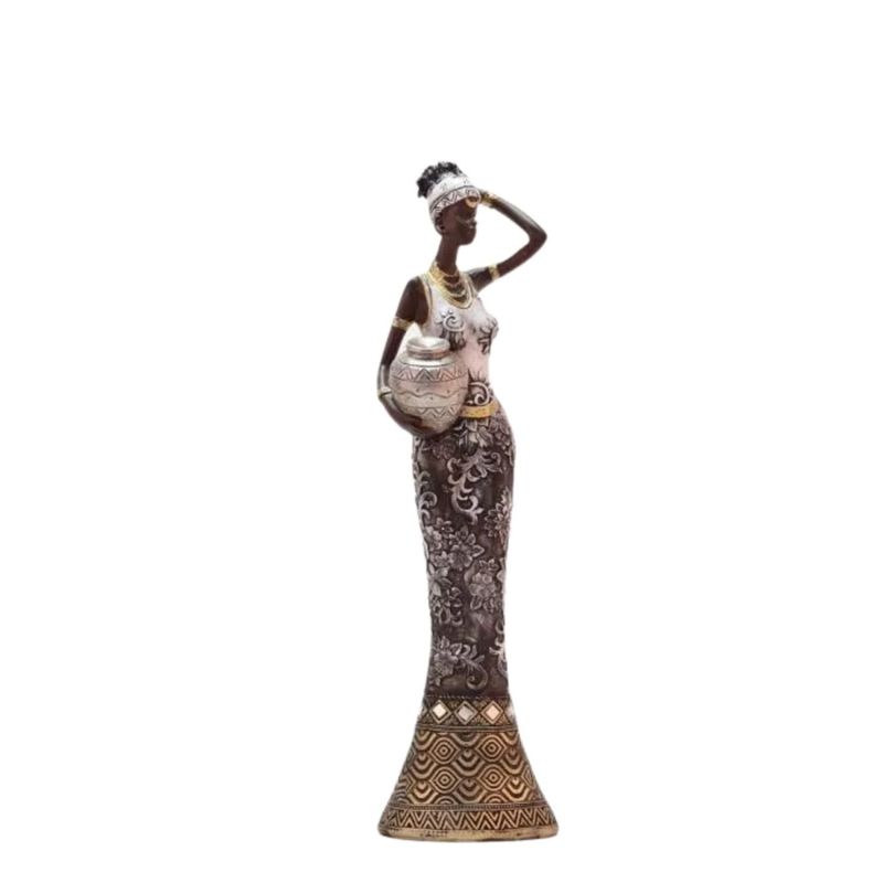 SOHOGAR - Adorno mujer africana 31 cm