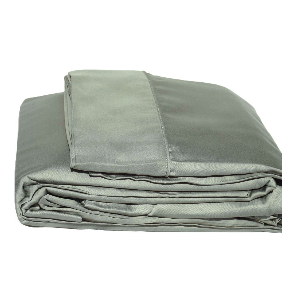 GENERICO - Set de Sabanas 100%Lyocell Bambu 300 hilos Queen con 2 FUNDAS Sgreen/Verde