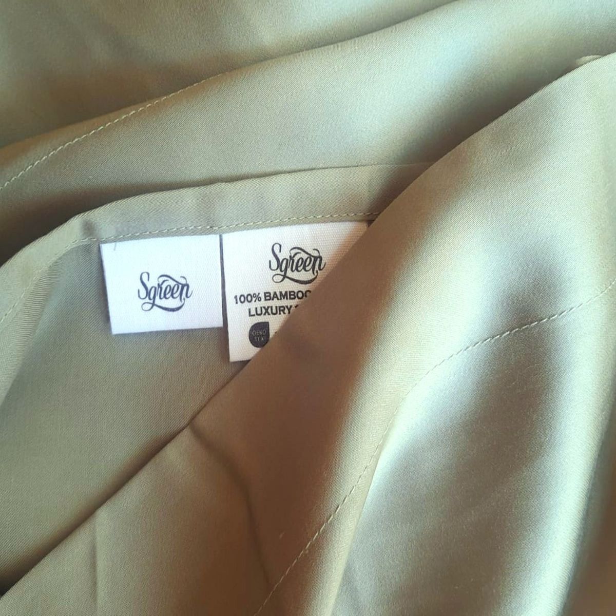 GENERICO - Set de Sabanas 100%Lyocell Bambu 300 hilos Queen con 2 FUNDAS Sgreen/Verde