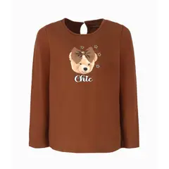 LIMONADA - Polera niña con osito café