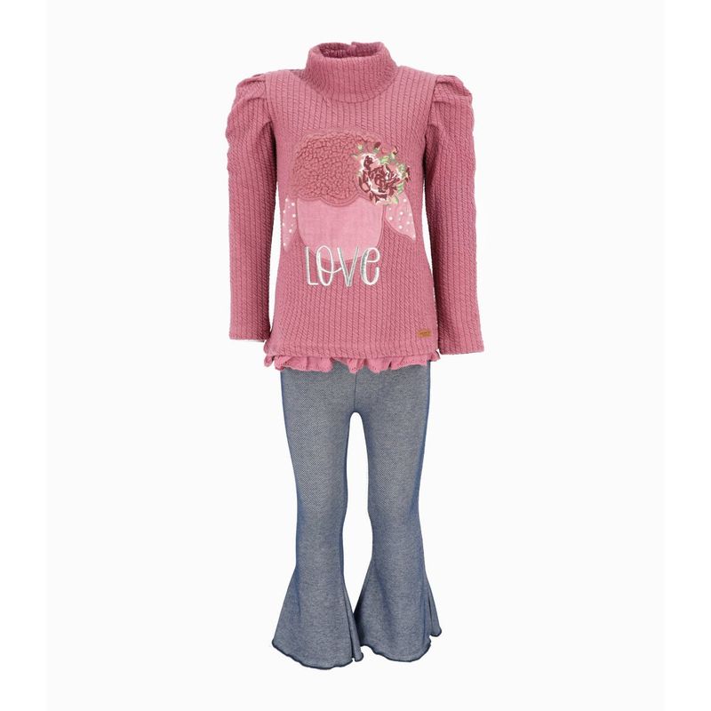 LIMONADA - Conjunto niña love burdeo Limonada