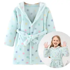 JUMP KIDS - Bata Albornoz De Polar Con Capucha para Niñas 4-8 años