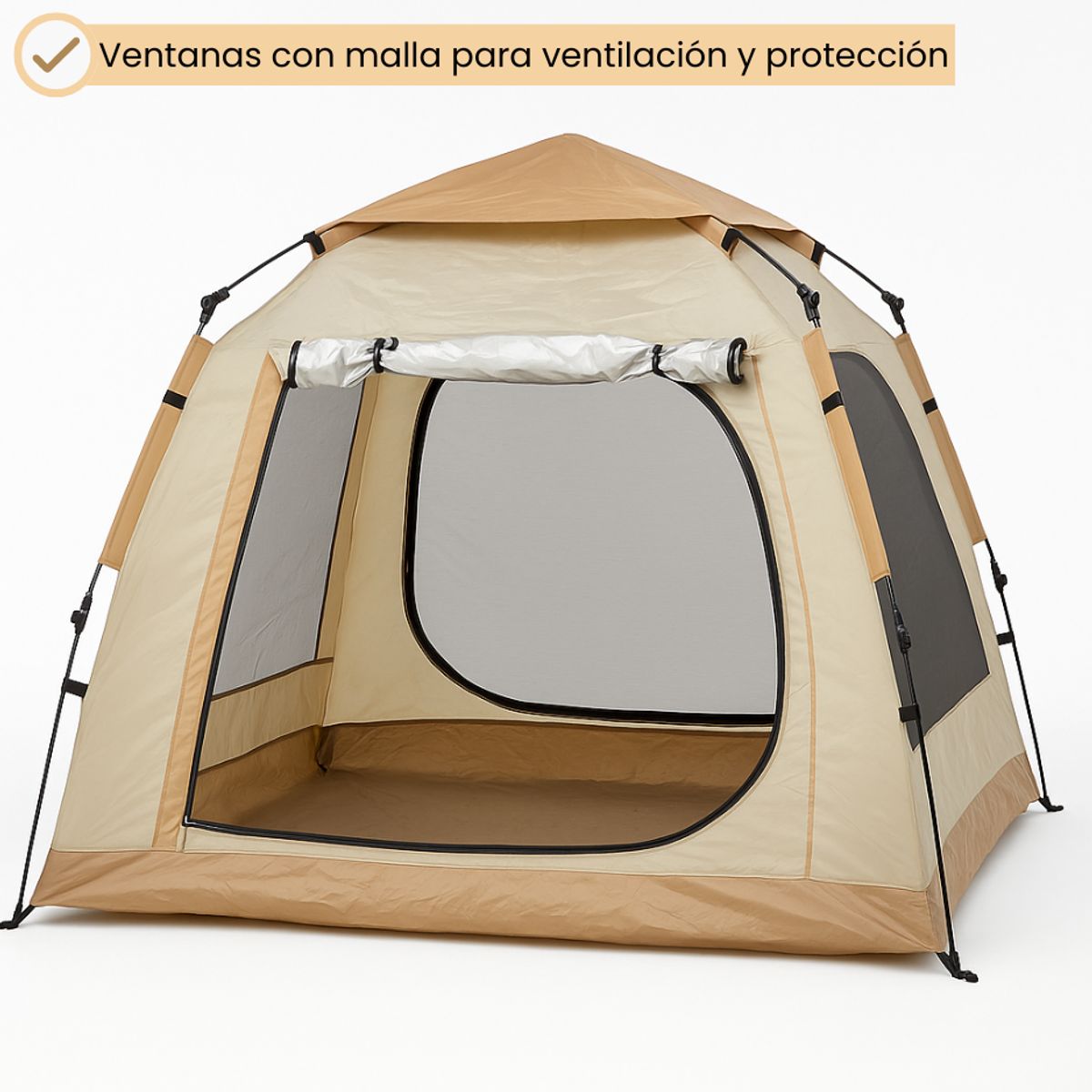 GENERICO - Carpa Automática Hexagonal Para 3-4 Personas 240x210x140