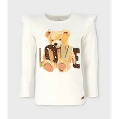 LIMONADA - Polera niña love blanco
