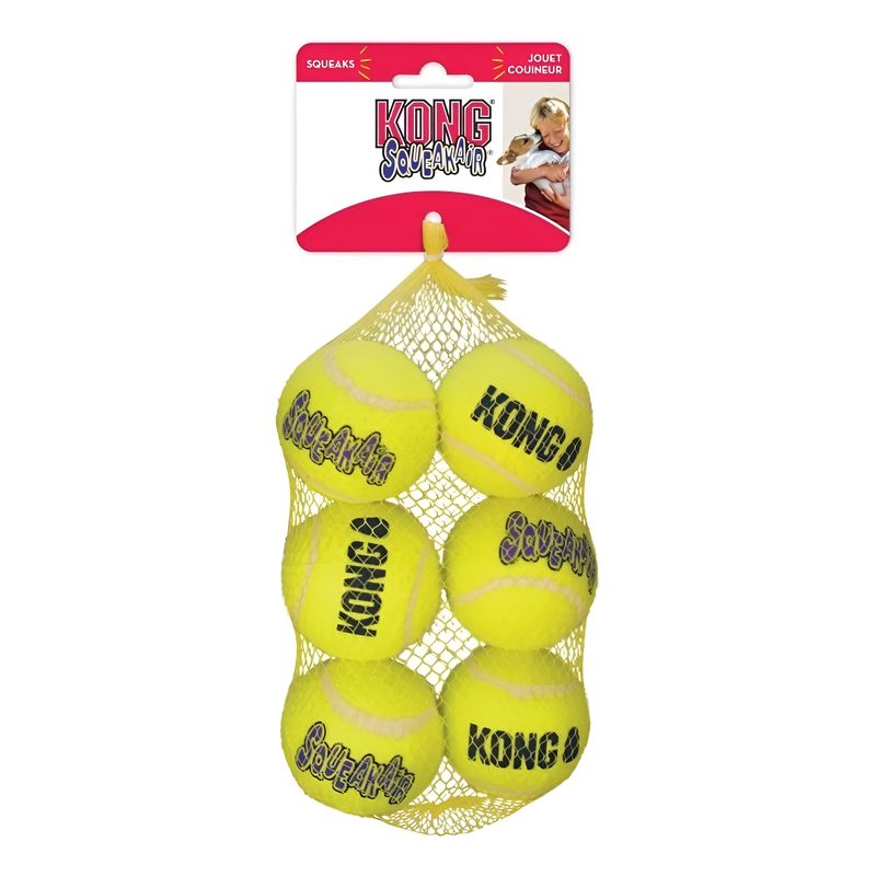 KONG - Pelota Para Perro Kong Ball Squeak Air Talla M 6 Unidades