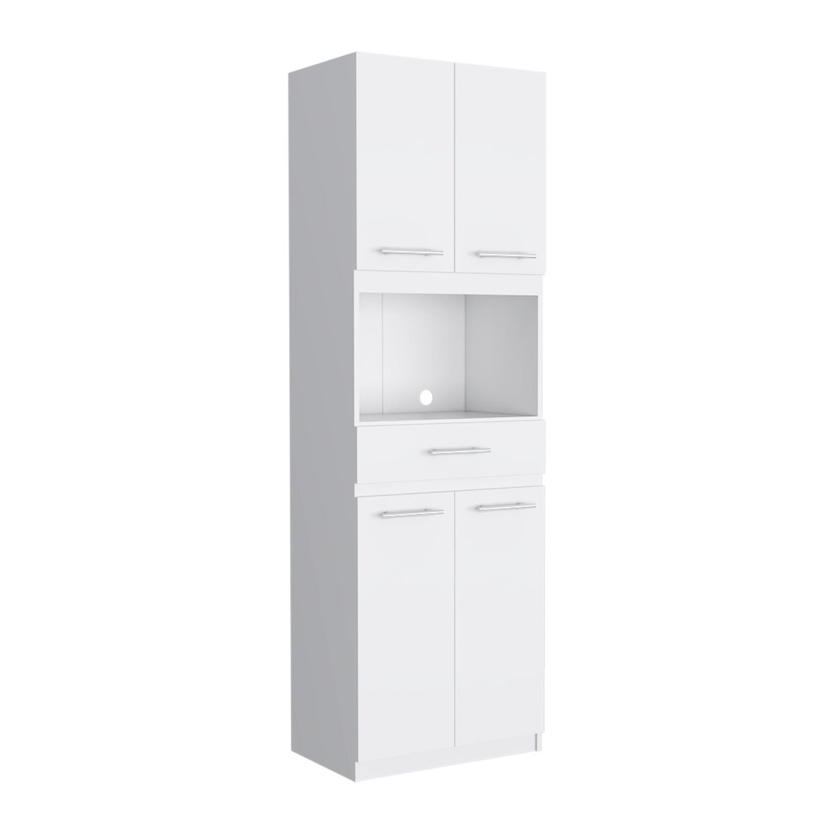 FMFURNITURE - Mueble Microondas 4 Puertas 1 Cajon Blanco 90x50x50 cm