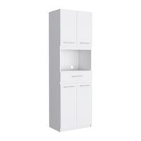Mueble Microondas 4 Puertas 1 Cajon Blanco 90x50x50 cm