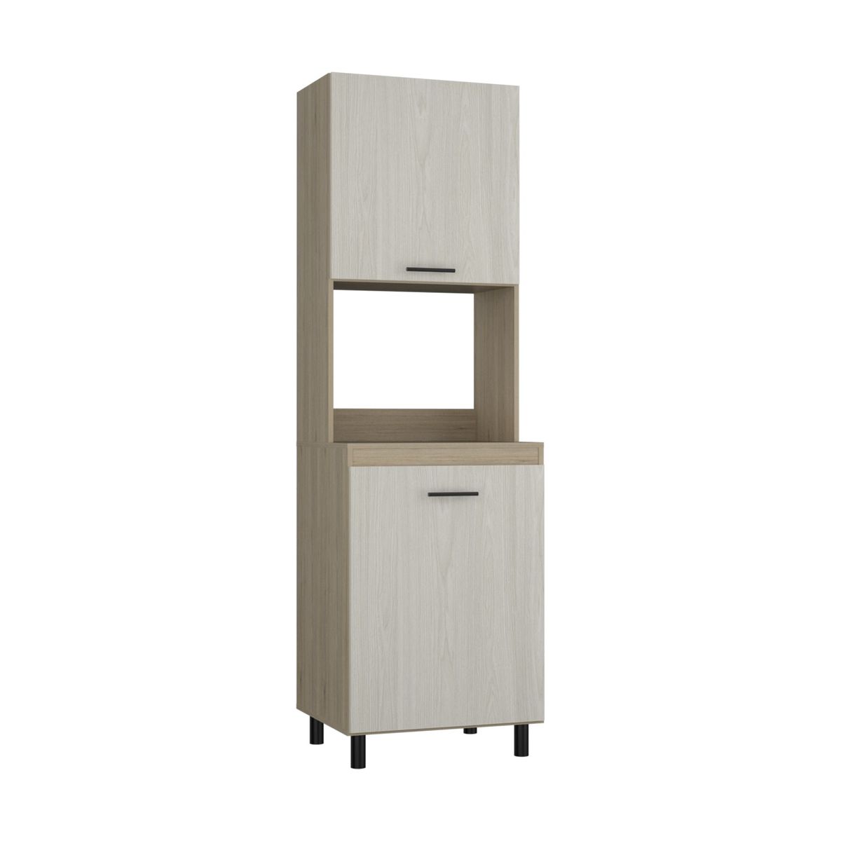 FMFURNITURE - Mueble Microondas 2 Puertas 3 Repisas Fm -006E Beige 60x100x33.5 cm