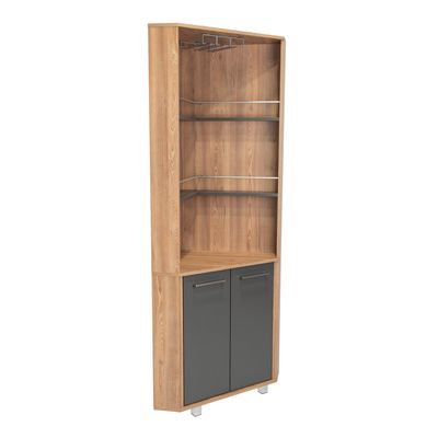 Imagen 2 del producto Bar Esquinero 5 Repisas 2 Puertas Fm-013C Café Claro