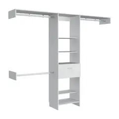 FMFURNITURE - Closet 1 Cajon Multiples Barras Fm-015B Blanco