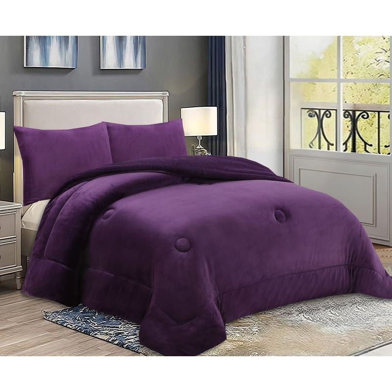 GENERICO - COBERTOR PLUSH CON CHIPORRO COLOR LISO VIOLETA TF 1.5 PLAZA