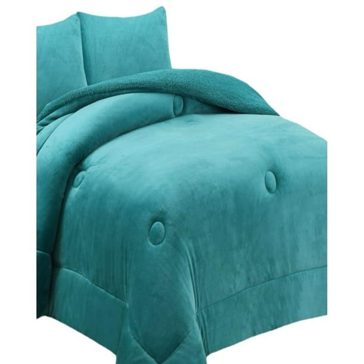 GENERICO - COBERTOR PLUSH CON CHIPORRO COLOR LISO TURQUESA TF 1.5 PLAZA