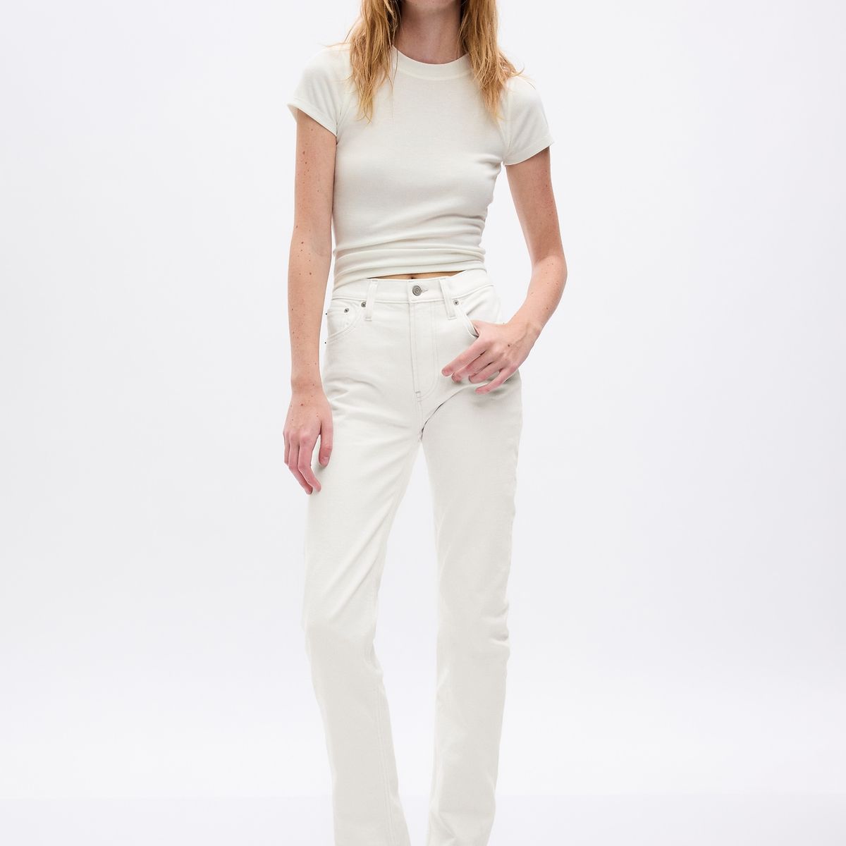 GAP - Jeans Mujer Straight 90s Blanco GAP