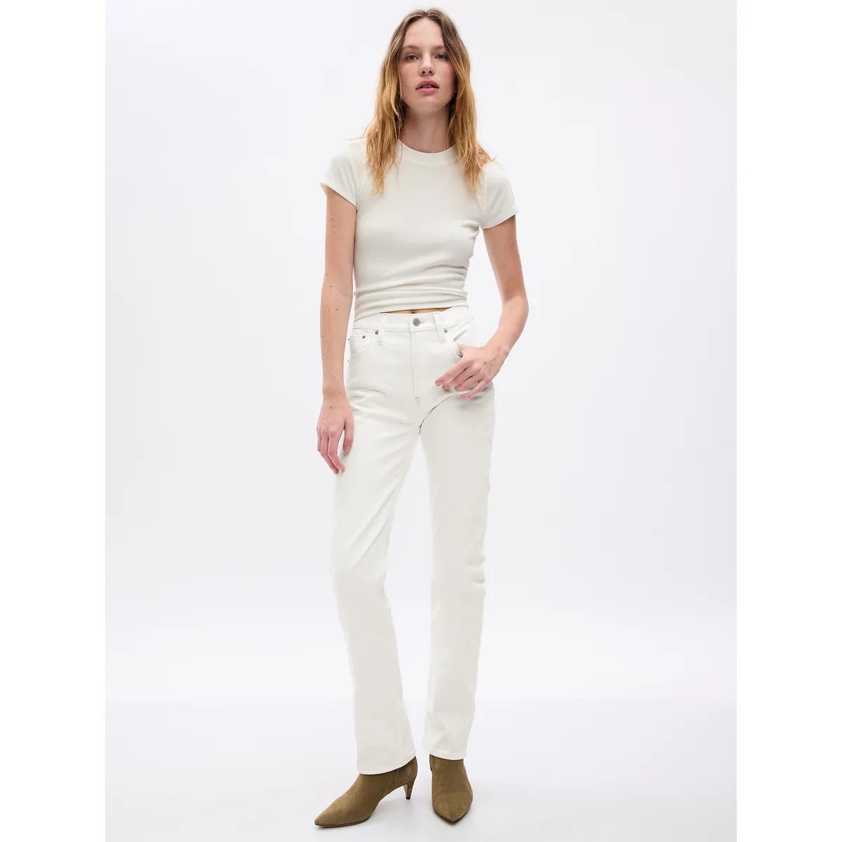 GAP - Jeans Mujer Straight 90s Blanco GAP
