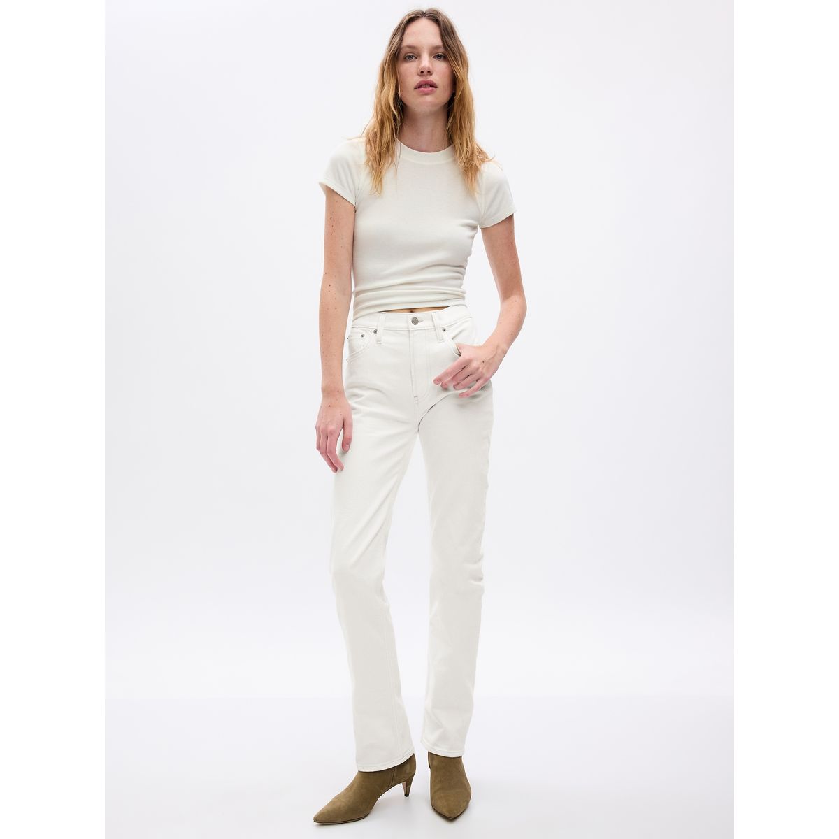 GAP - Jeans Mujer Straight 90s Blanco GAP